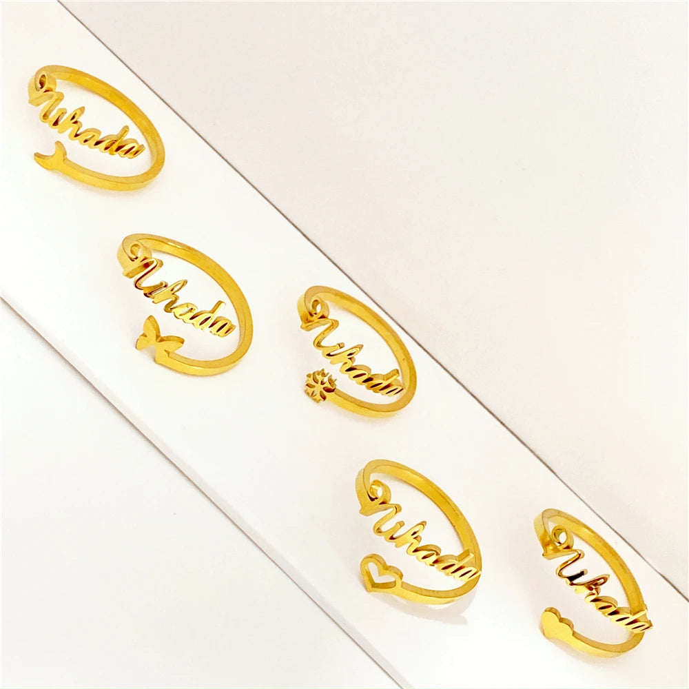Personalized Multiple Name Ring Family Name Ring Custom Stackable Name Jewelry Three Four Names New Mom Gift For Women