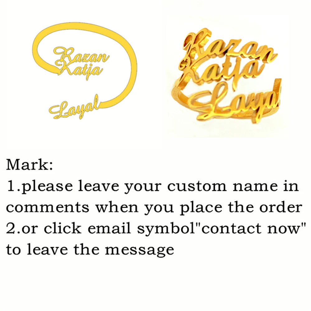 Personalized Multiple Name Ring Family Name Ring Custom Stackable Name Jewelry Three Four Names New Mom Gift For Women