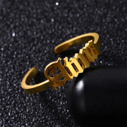 Custom Double Name Ring For Men Women Family Ring Personalized Jewelry Stainless Steel Jewelry Adjustable Size Christmas Gift