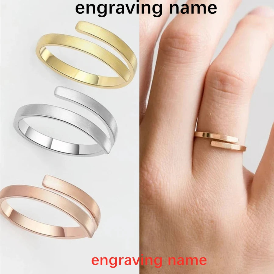 Personalized Multiple Name Ring Family Name Ring Custom Stackable Name Jewelry Three Four Names New Mom Gift For Women