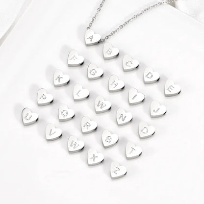 Heart Necklace 26 Letter Heart Choker Heart Initial Necklace for Women Stainless Steel Heart Pendant Letter Necklace Name Gift